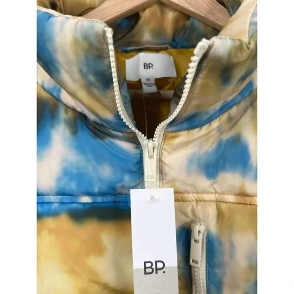 BP. Blue Yellow Horizon Print Puffer Jacket Coat Women's Size: Medium NWT - Picture 5 of 9